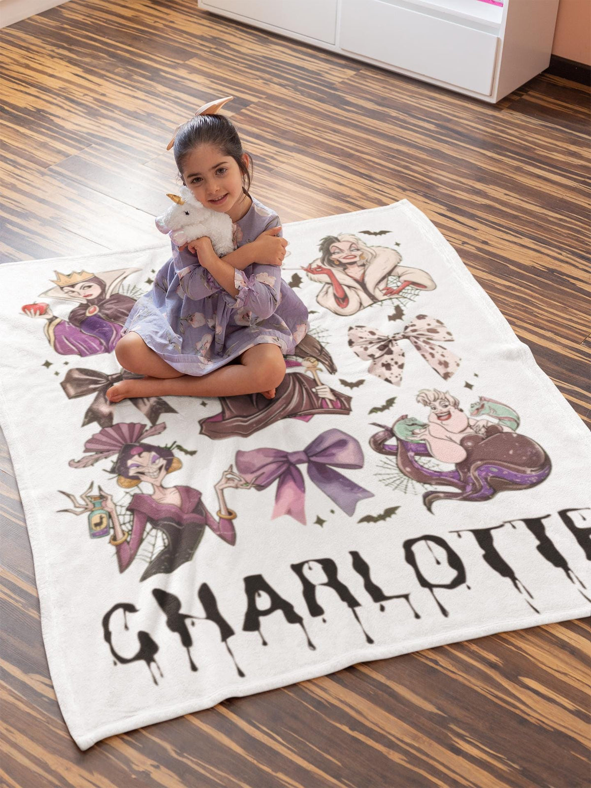 Personalized Disney Villains Blanket, Custom Name Villains Blanket, Disney Halloween Gift, Disney Witch Maleficent Ursula Evil Queen Blanket