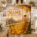 Autumn‑Fable Fans Custom Name Blanket Soft Throw, Whimsical Forest‑Character Print