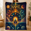 Personalized Celestial Chakra Mandala Blanket | Spiritual Yoga Decor for Mindfulness & Calm Space