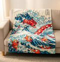 Retro Pikachu Pokeball Blanket, Flannel Throw, All-Season Gaming Decor