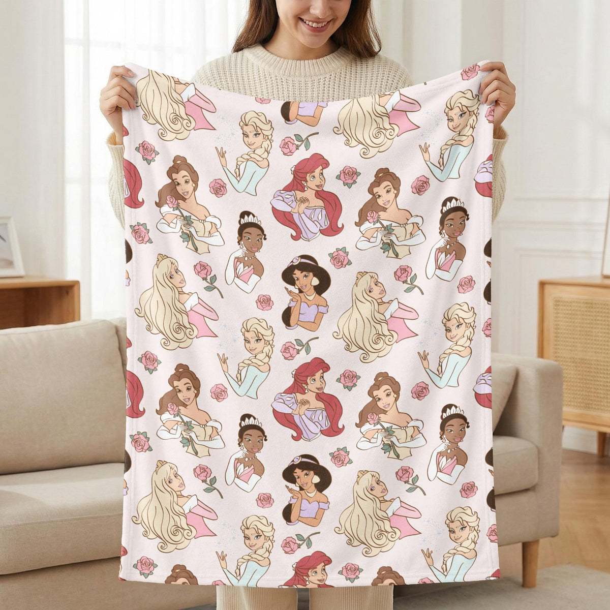 Fairytale Princess Kids Blanket, Beloved Character Cozy Throw, Magical Girl Room Decor, Royal Fan Gift, Toddler Nursery Play Mat
