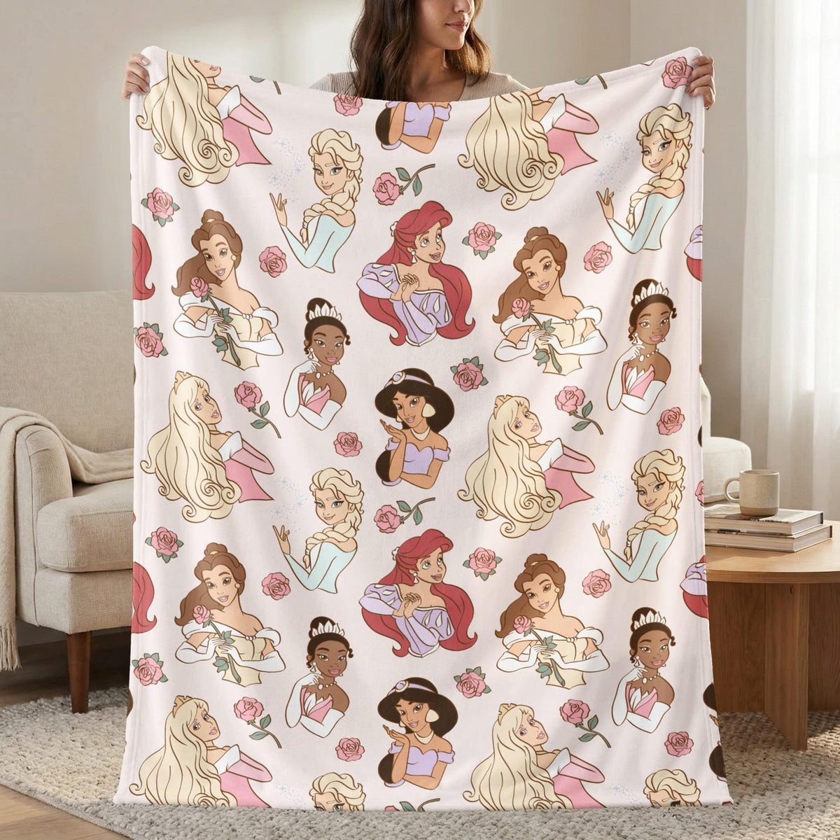 Fairytale Princess Kids Blanket, Beloved Character Cozy Throw, Magical Girl Room Decor, Royal Fan Gift, Toddler Nursery Play Mat