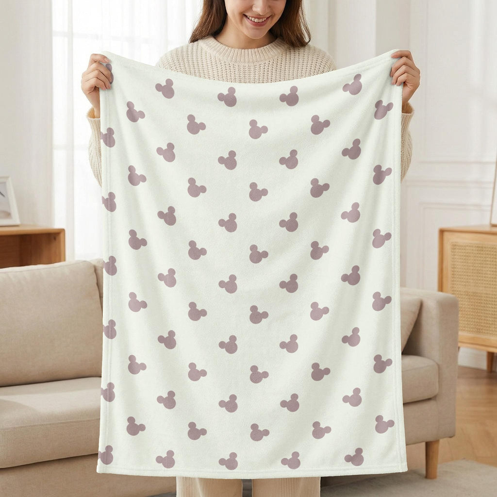 Minimalist Mickey Mouse Kids Blanket | Neutral Baby Shower Gift | Cozy Toddler Throw | Subtle Character Nursery Decor Aesthetic