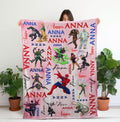 Personalized Spiderman Blanket, Custom Name Spider Hero Blanket, Mavel Avenger Blanket, Custom Superhero Design for Kids, Birthday Boys Gift
