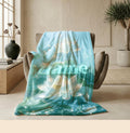 Glowing lotus print Customized name single blanket sofa blanket dormitory‑single blanket dreamy vibe gift‑ready all‑season blankets