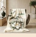 Gardenia print elegant‑vibe kids blanket car blanket dormitory blanket Customized name holiday gift lunch break blankets