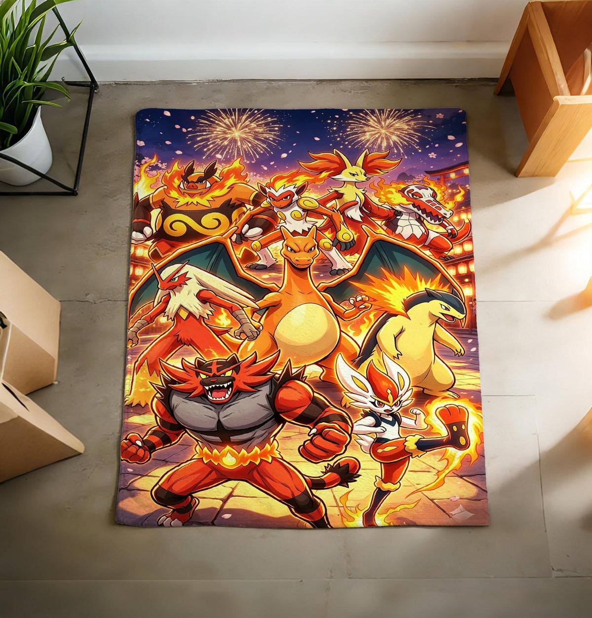 Pikachu Flannel Throw Blanket, Electric Monster Anime Decor, Soft Warm Gaming Gift
