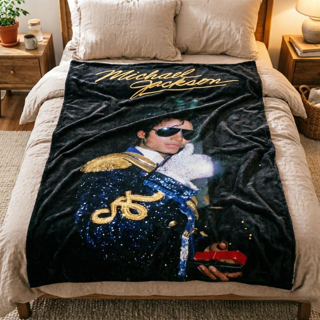 Vintage Michael Jackson Throw Blanket, Music Legend Blanket, Fan Birthday Gift