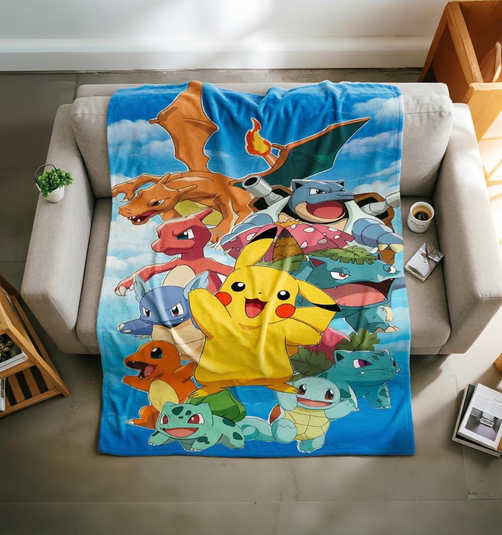Pokemon Blanket Soft Throw, Anime Fan Birthday Gift