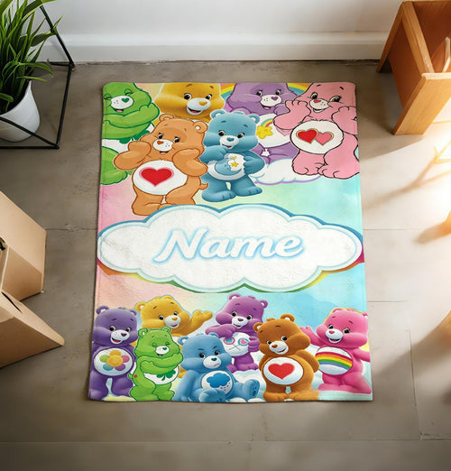 Care Bears Flannel Throw Blanket, Personalized Custom Name Cozy Blanket