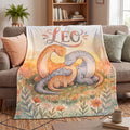 Personalized Dinosaur Blanket for Boys, Custom Name Baby Boy Nursery Throw, Watercolor Dino Toddler Bedding, Newborn Shower Gift