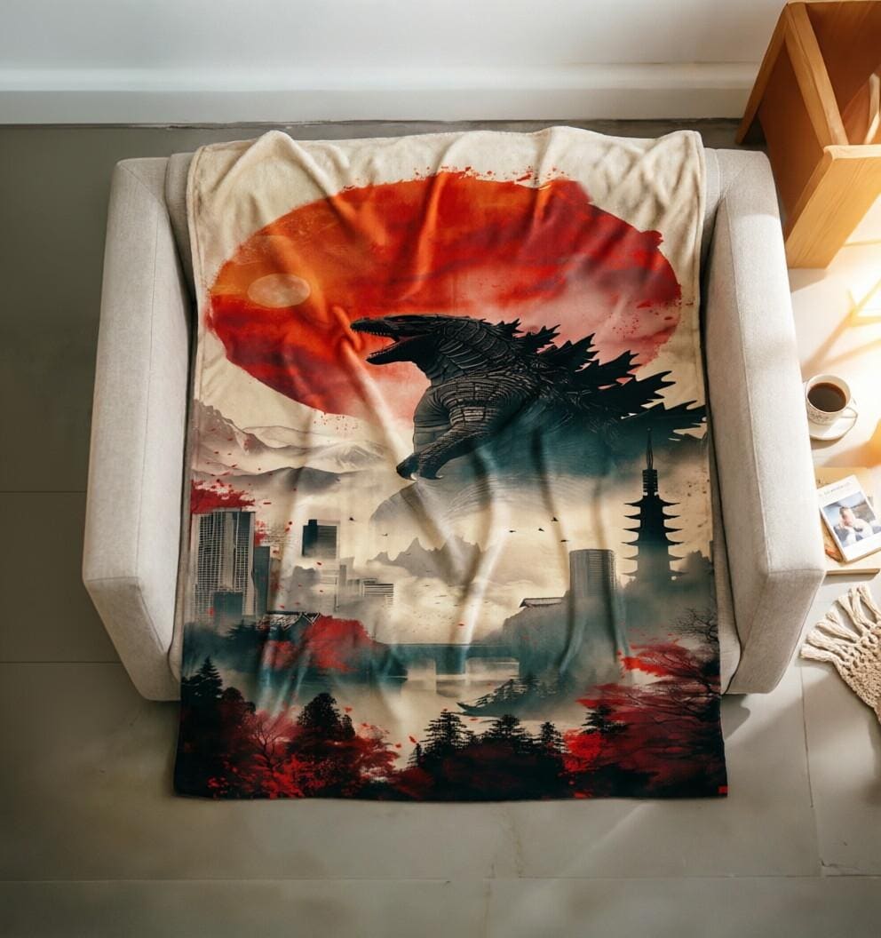 Godzilla Blanket Soft Throw, Monster Movie Fan Gift