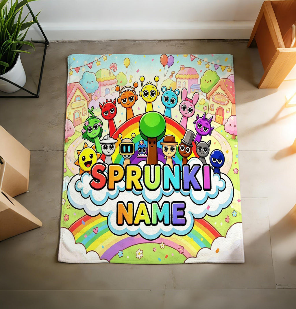 Personalised Space Blanket Soft Throw, Custom Name Fleece, Sweet Gift For Young Sprunki Fans