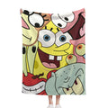 Cute Yellow Cartoon Character Flannel Blanket, Cozy Soft Throw Blanket, Fun Cartoon Bedding Decor, Warm Plush Blanket for Kids Room