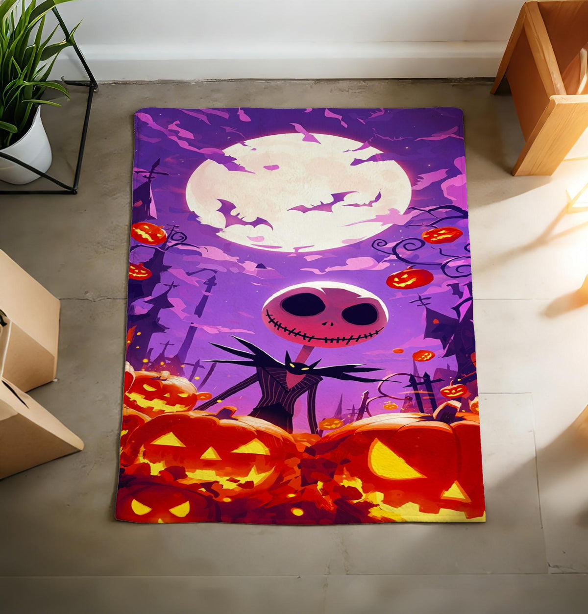 Jack Skellington Blanket Soft Throw, Lovely Gift For Halloween Movie Fans