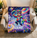 Personalized Space Blanket Soft Throw, Gamer Fleece for Art Boys, Birthday Gift