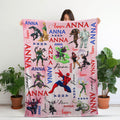 Custom Spiderman Blanket,Personalized Marvel MCU Blanket,Spiderman and Friends Villains Throw Kids,Birthday Gift Toddler Fleece,Peter Parker
