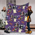 Personalized Spooky Name Blanket, Custom Halloween Coquette Bow Throw Blanket, Nightmare Christmas Blanket, Cozy Fleece Spooky Gift