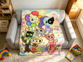 Dandy's World Character‑Printed Flannel Blanket, Multi‑Purpose Home Throw, Delightful Gift for Game Fan Friends