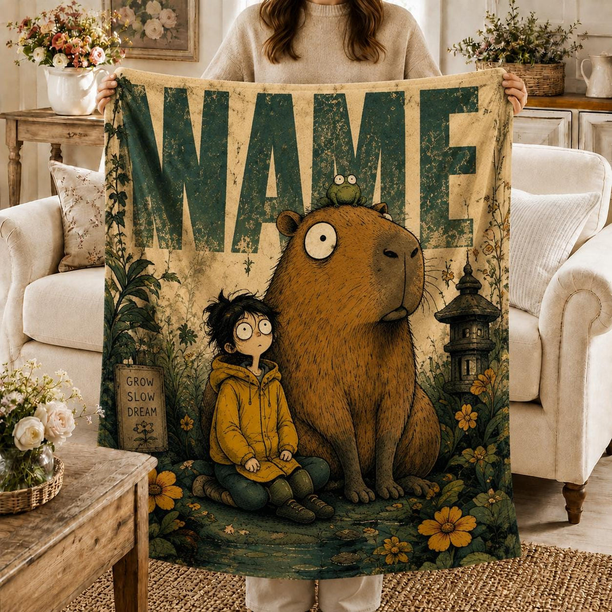 Quiet‑Seeking Adults Blanket Soft Throw, Peaceful Capybara Meditation, Solitude Slow Dream Art Throw