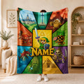 Adventurer Custom Name Blanket Soft Throw Fantasy Game Theme Decor