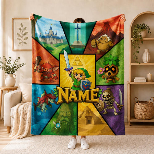 Adventurer Custom Name Blanket Soft Throw Fantasy Game Theme Decor