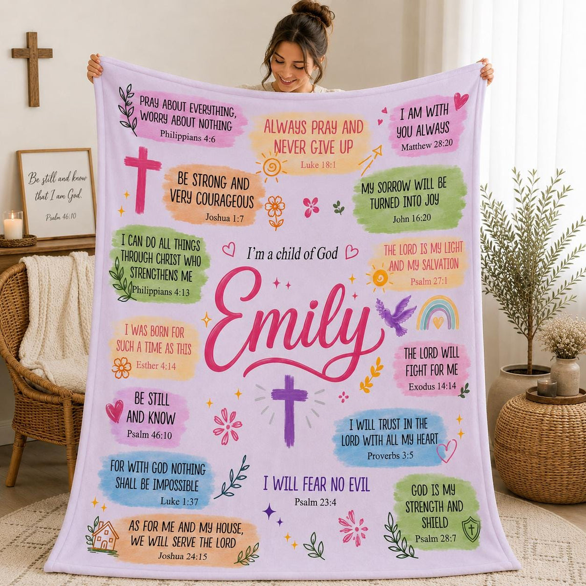 I Am a Child of God Blanket Faith Blanket Baptism Gift for Daughter Christian Blanket