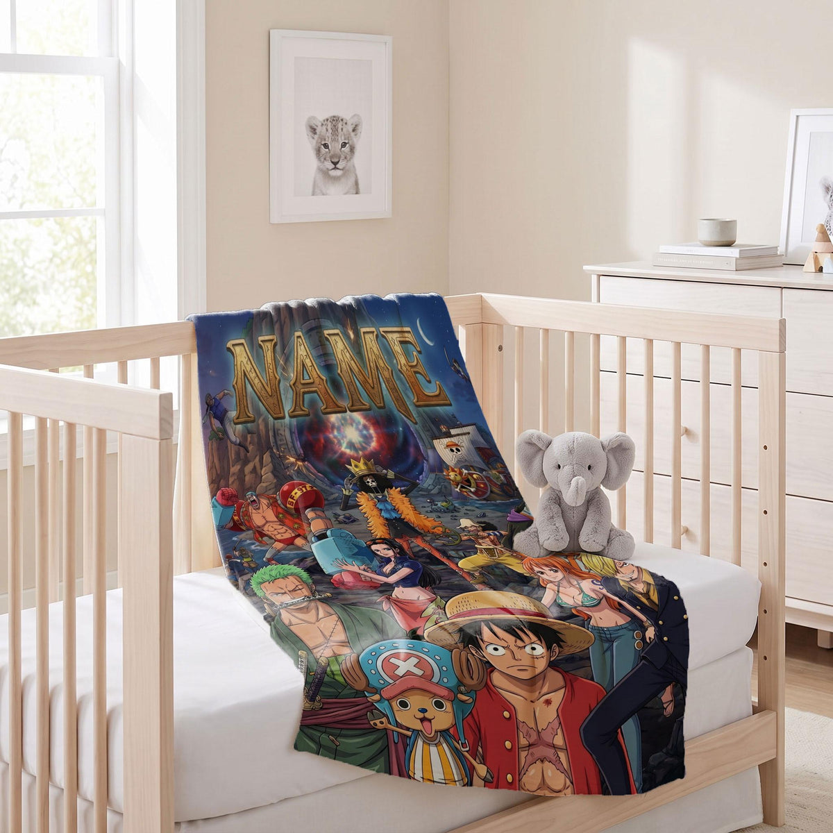 One Piece Adventure Custom Name Blanket Straw Hat Crew Throw Epic Anime Bedding Grand Line Sailor Room Decor Fan Gift