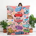 Custom Disney Cars Blanket, Personalized Disney Birthday Gift,Cars Pixar Movie Fleece Throw for Kids Fan,Mc Queen Sally Mater Hudson Blanket