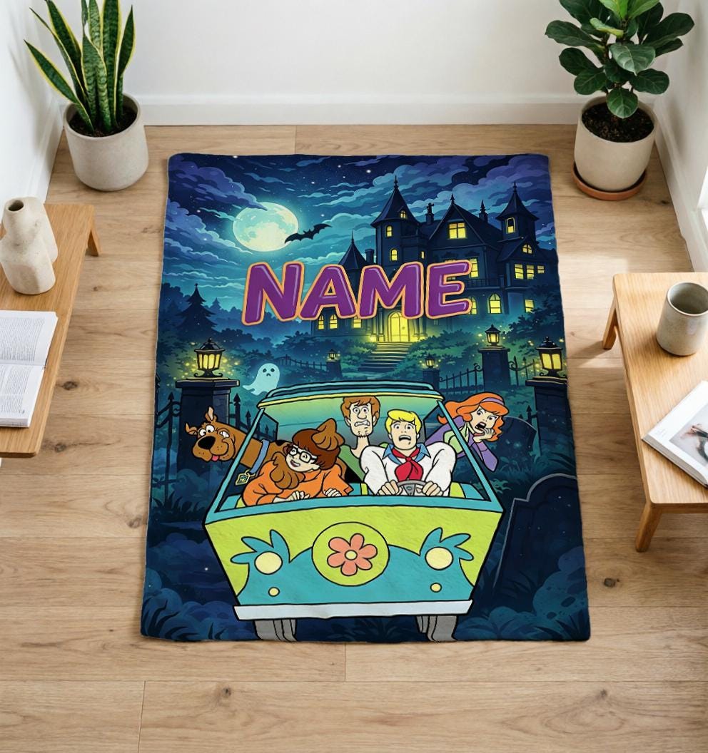 Personalized Scooby Doo Blanket Soft Throw, Custom Name Fan Gift