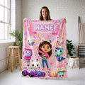 Gabby's Sweet Sprinkles Blanket, Pink Dessert Custom Throw, Kids Cartoon Bedding, Dollhouse Birthday Gift