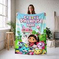 Gabby's Dollhouse Meadow Blanket, 3D Magic Garden Throw, Custom Name Kids Bedding, Girls Cozy Room Gift