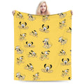 Cute Dog Flannel Blanket, Soft Cartoon Puppy Throw Blanket, Cozy Kids Blanket, Blue Pastel Bed Sofa Blanket, Cute Animal Gift