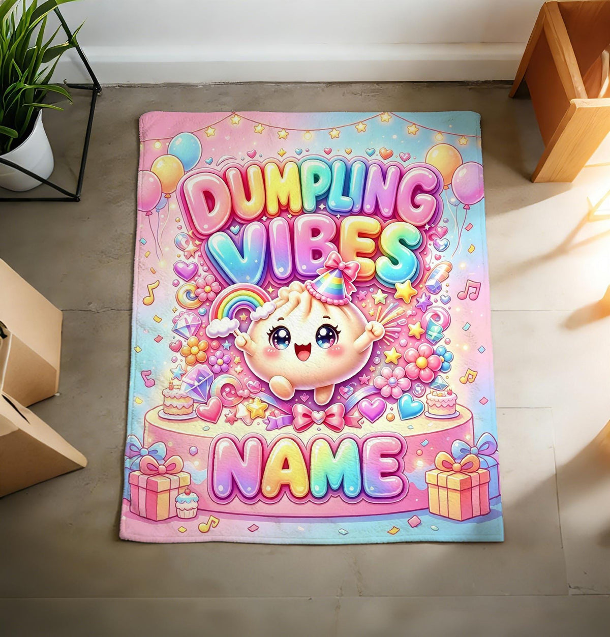 Personalized Dumpling Blanket Soft Throw, Custom Keepsake Gift
