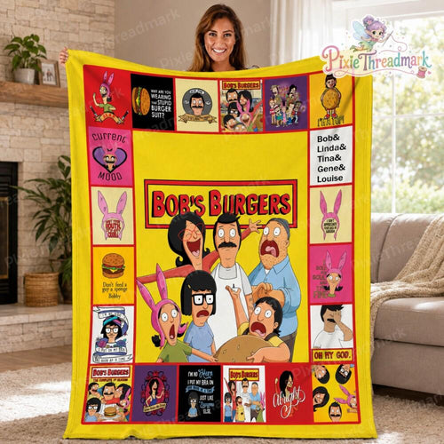 Bob's Burgers Fleece Blanket, Bob's Burgers Family Throw Blanket For Bed Couch Sofa, Christmas Gifts