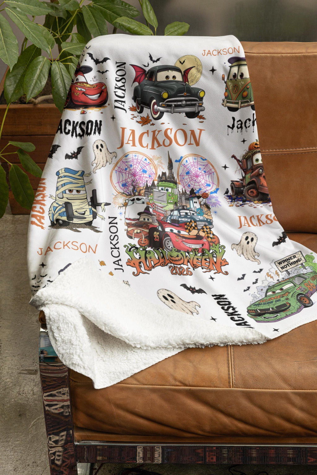 Lightning McQueen Baby Blanket, Baby Shower Gift, Customizable Halloween Blanket, Disney Halloween Blanket, Cars halloween Blanket