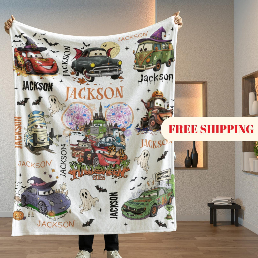Lightning McQueen Baby Blanket, Baby Shower Gift, Customizable Halloween Blanket, Disney Halloween Blanket, Cars halloween Blanket