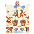 Personalized Tiger Character Blanket, Custom Name Flannel Fleece Blanket, Cute Animal Kids Blanket, Soft Cozy Gift for Kids