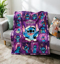 Stitch Comic Blanket Soft Throw, Custom Name Kids Throw