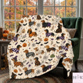 Dachshund Halloween Blanket, Cute Wiener Dog Throw, Spooky Sausage Dog Fall Decor, Cozy Dog Mom Gift