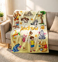 Custom Name Winnie Pooh Blanket Soft Throw, Hundred Acre Wood Kids Bed Throw