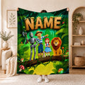 Kids Custom‑Name Oz Fantasy Tale Blanket Soft Throw, Scenario Printed Bedding