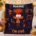 Personalized Emotion Character Blanket With Custom Name, Soft Flannel Fleece Throw Blanket, Cozy Kids Room Decor, Unique Gift