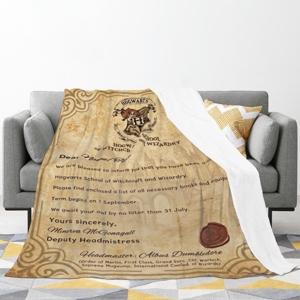 Personalized Wizard Blanket, Custom Name Magic School Blanket, Fantasy Kids Gift, Cozy Toddler Blanket