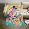 My Little Pony Flannel Throw Blanket, MLP Bedding Gift for Girls All Season Decor