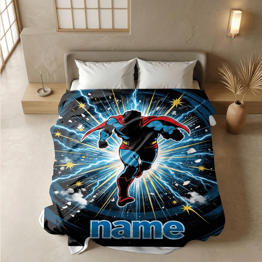 Superman print single blanket lightweight hotel blanket pet blanket Customized name winter warm blankets anniversary gift