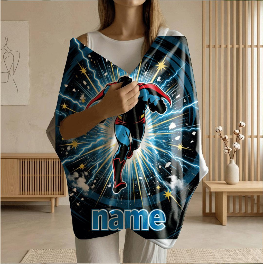Superman print single blanket lightweight hotel blanket pet blanket Customized name winter warm blankets anniversary gift
