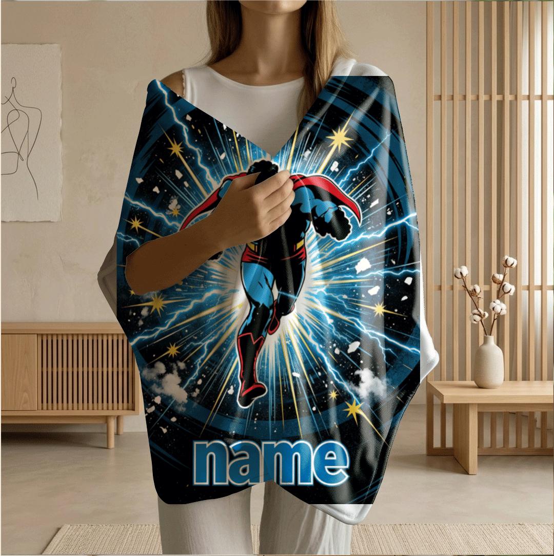 Superman print single blanket lightweight hotel blanket pet blanket Customized name winter warm blankets anniversary gift