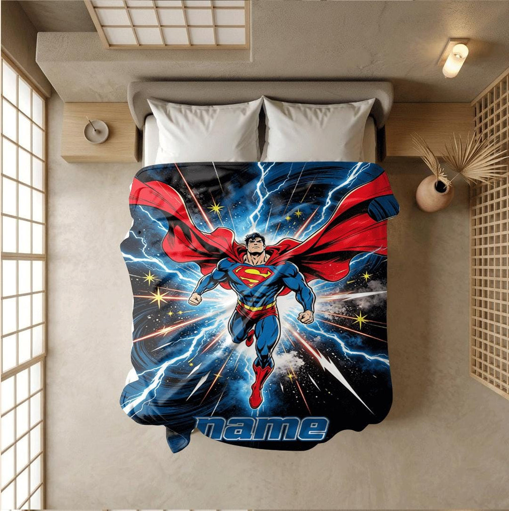 Superman print single blanket cute portable blanket kid blanket Customized name sofa blankets birthday gift