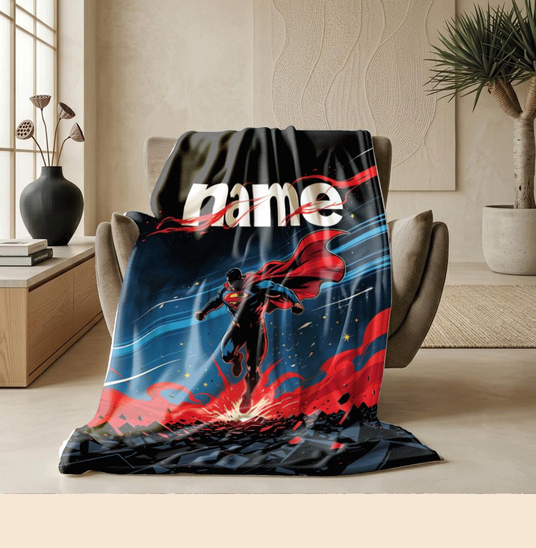 Storm Superman print single blanket cool portable blanket kid blanket Customized name sofa blankets birthday gift